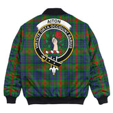 Clan Aiton Tartan Crest Bomber Jacket EH55 Aiton Tartan Tartan Bomber Jacket